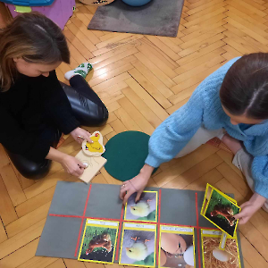 Studentki pedagogiki korzystają z pomocy Montessori w warunkach domowych