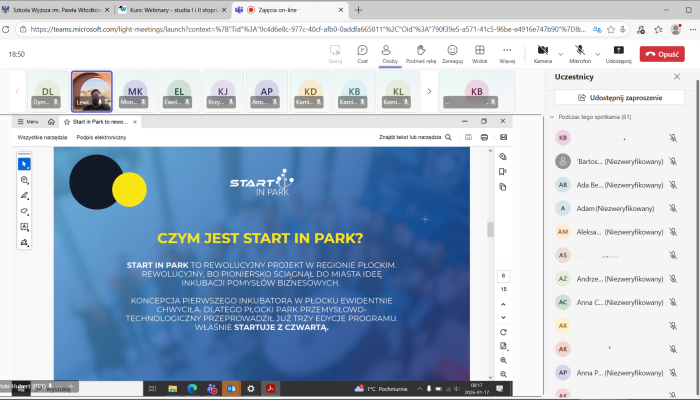 Skrin ze spotkania online
